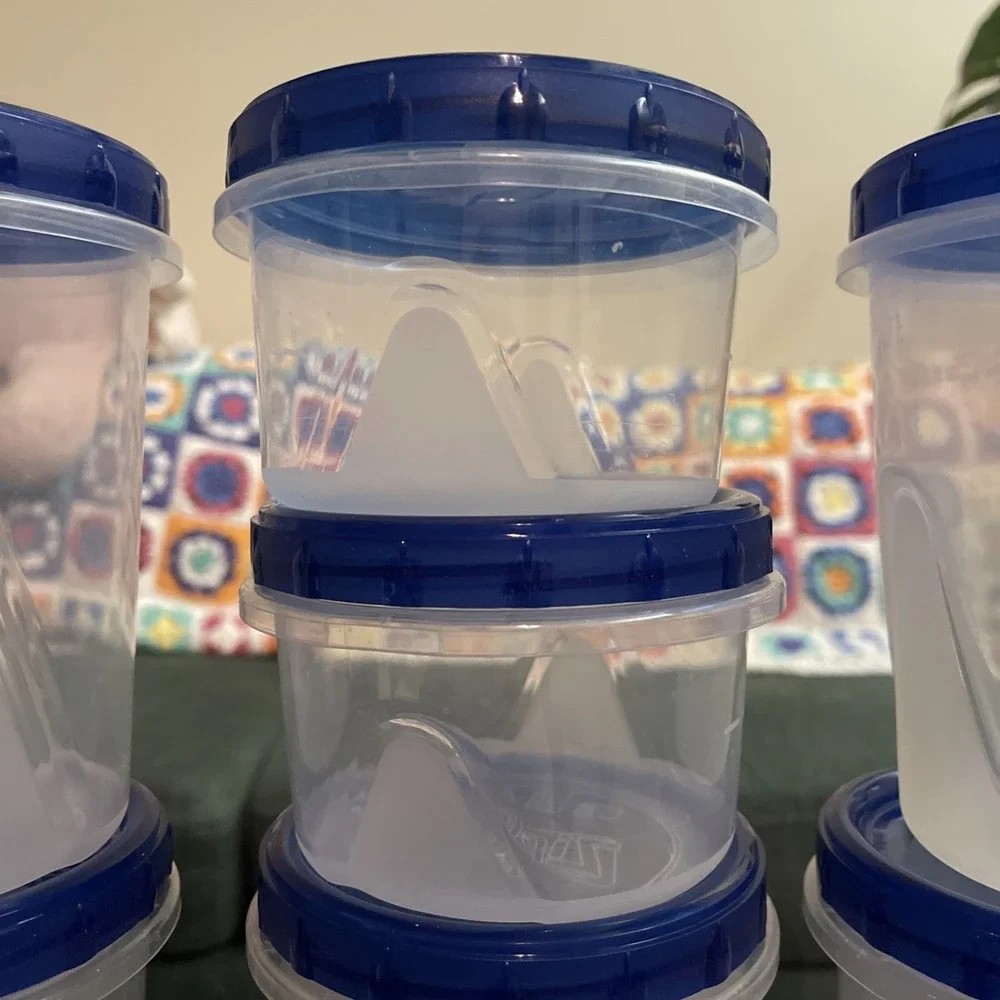 7 Ziploc Twist 'n Loc‎ Med Round 1 Qt/32 Oz/4Cup Containers & Lids Sm 8oz/2cup
